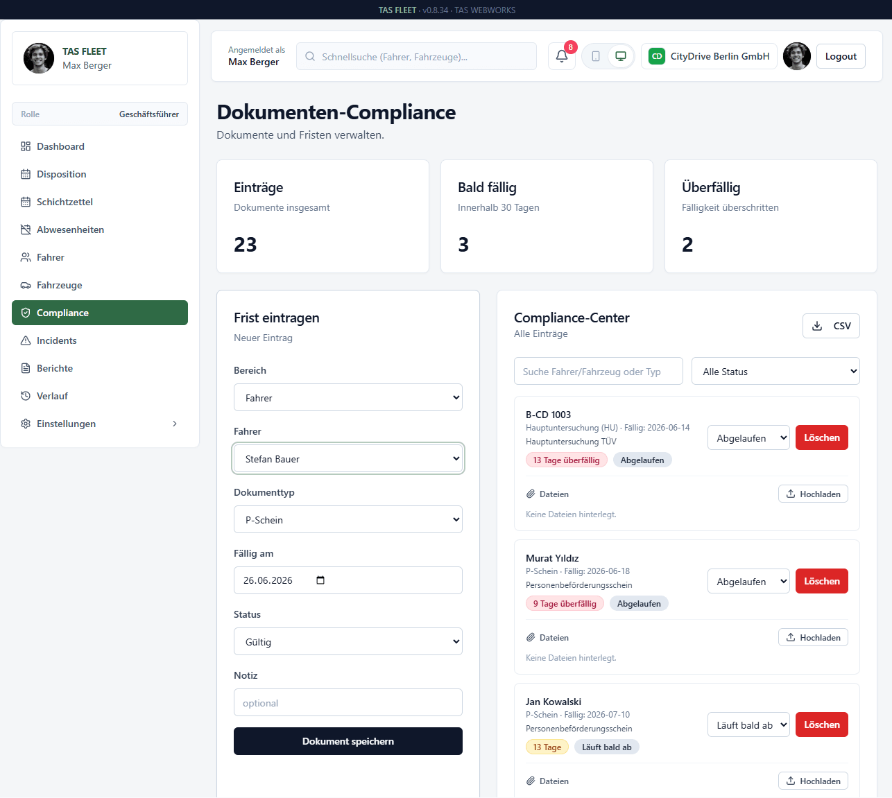 Compliance-Center: keine Frist mehr verpassen